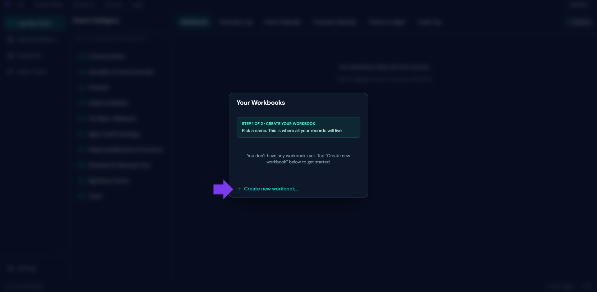 Create new workbook