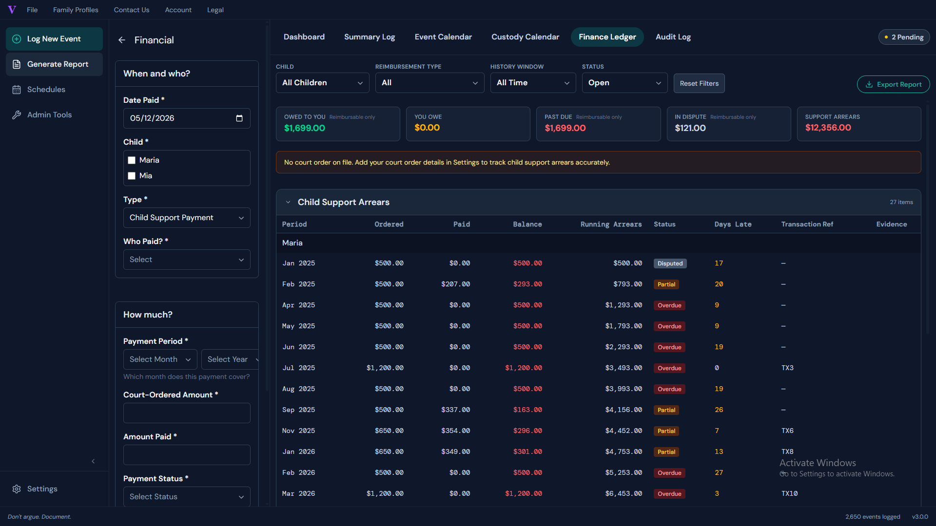 Finance Ledger
