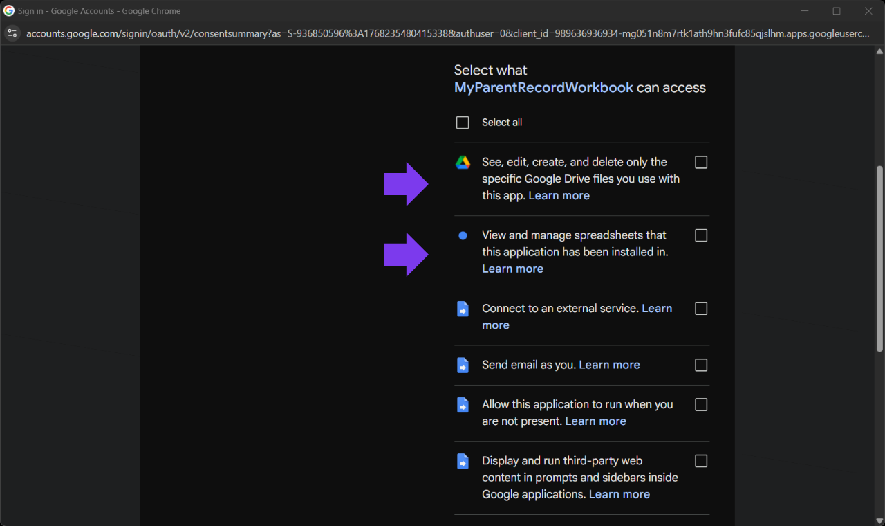 Google Permissions